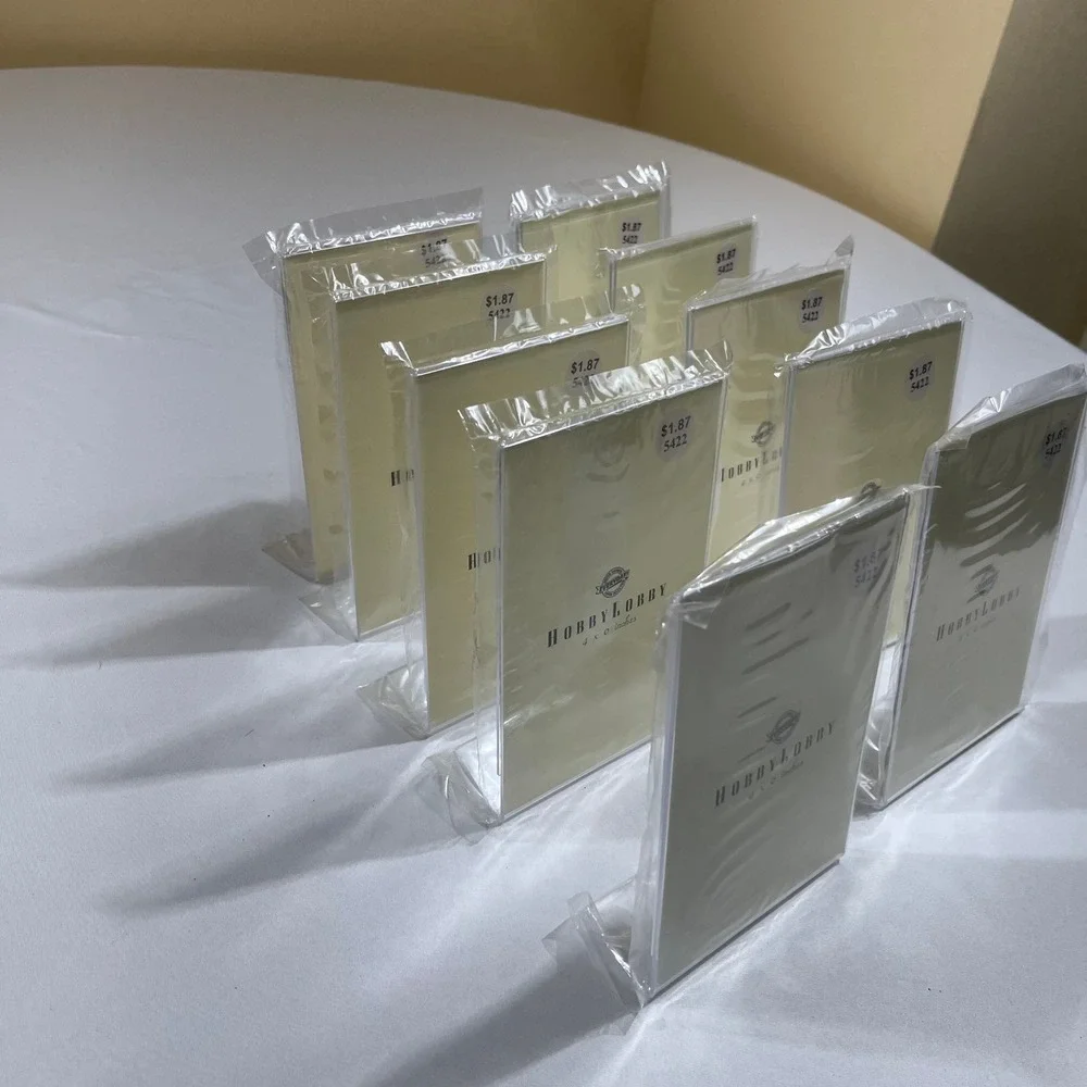 Hobby Lobby Acrylic Sign Holder Set 10pc 4x6 Clear Slant Back Table Top Frame